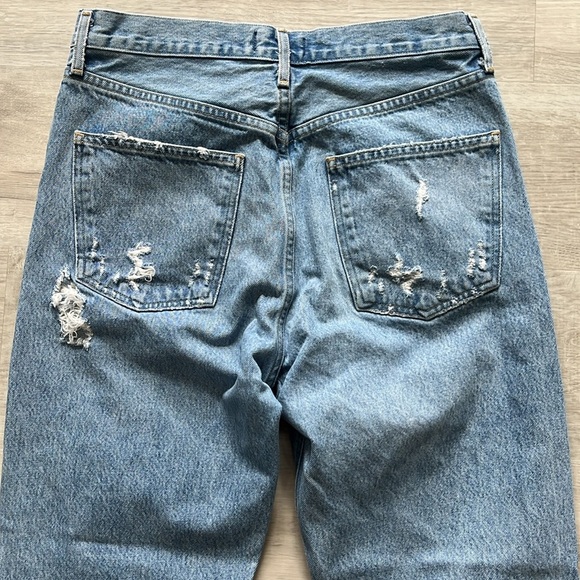 Agolde 90's‎ Mid Rise Loose Fit Distressed Straight Leg Jeans Denim Women’s 28 - Picture 6 of 11